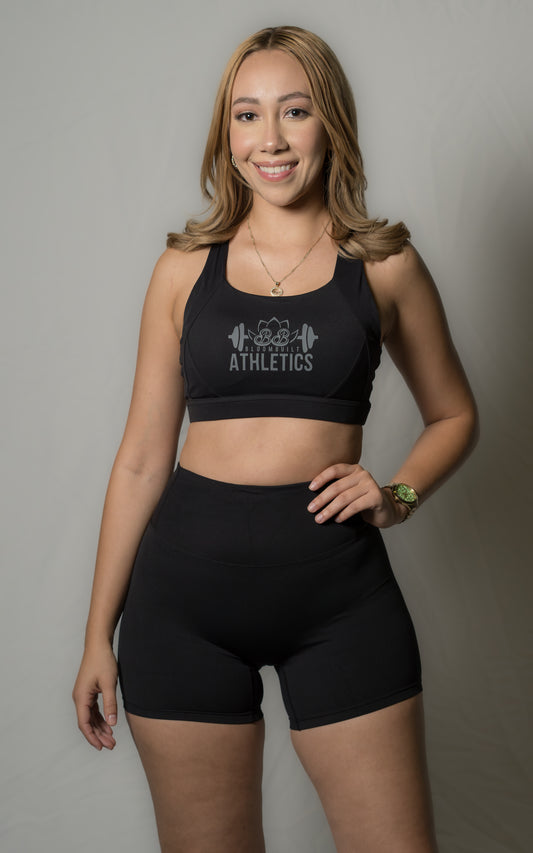 Bloom Cross Back Ebony Sports Bra