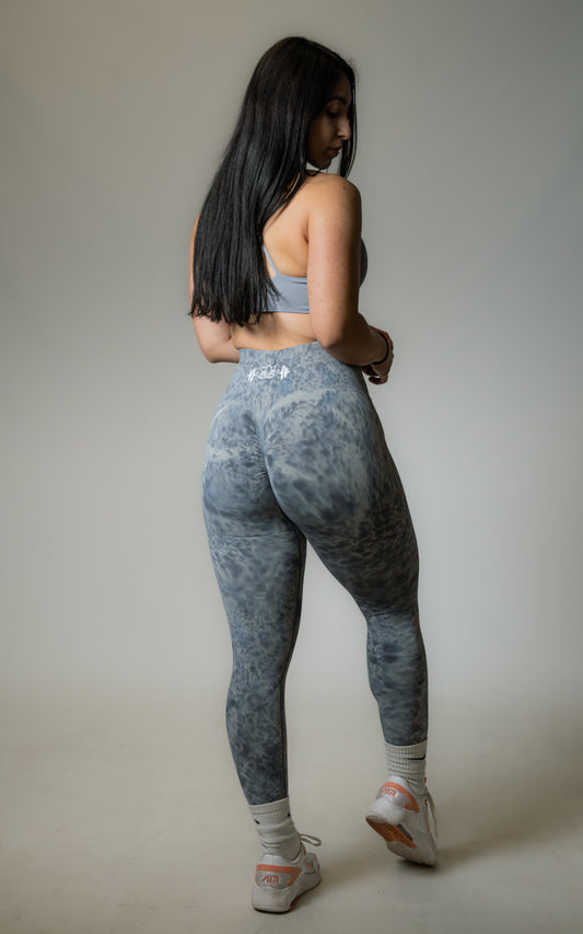 Grey Acid Wash Booty Scrunch Leggings