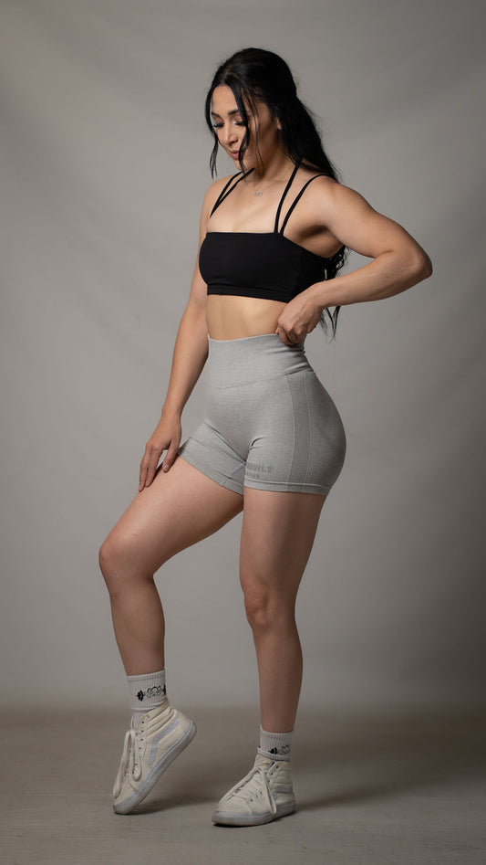 Grey Contour Booty Scrunch Shorts